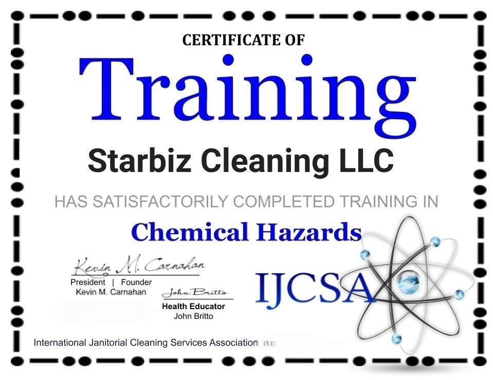 Chemical Hazards certificate